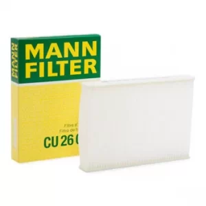 Image of MANN-FILTER Pollen Filter VW,SEAT,SKODA CU 26 006 Cabin Filter,Cabin Air Filter,Filter, interior air