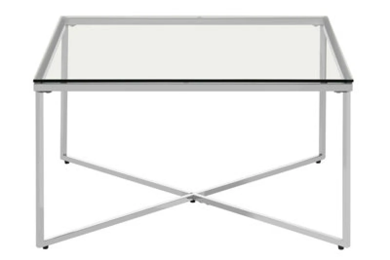 Image of Orsina Allure Silver Finish Cross Base Coffee Table