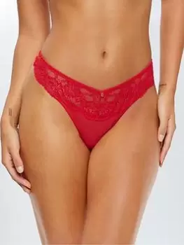 Image of Ann Summers Knickers Sexy Lace Planet Thong, Bright Red, Size 10, Women