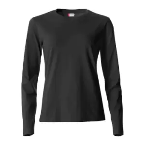 Image of Clique Womens/Ladies Basic Long-Sleeved T-Shirt (XL) (Black)