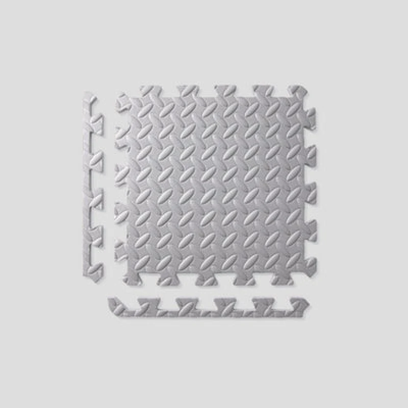 Image of Phoenix Fitness Grey Floor Tiles Mat For Home Gym Flooring