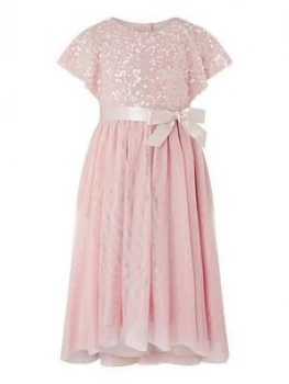 Image of Monsoon Girls Truth Cape Sequin Hi Low Dress - Pale Pink