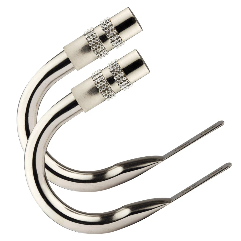 Image of Emma Barclay Diamante Pair of Curtain Holdback Tiebacks Curtain Poles Hold Back Silver 71175069000