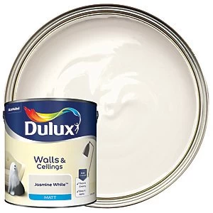 Image of Dulux Walls & Ceilings Jasmine White Matt Emulsion Paint 2.5L