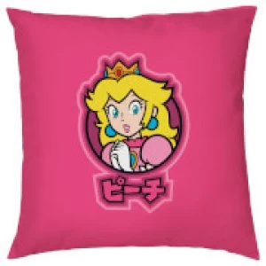 Image of Nintendo Peach Kanji Cushion Cover - Smooth Linen