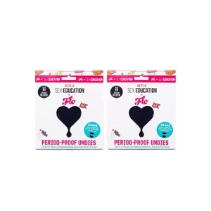 Image of Pack of 2 Netflix Sex Education x FLO Black Period-Proof Undies