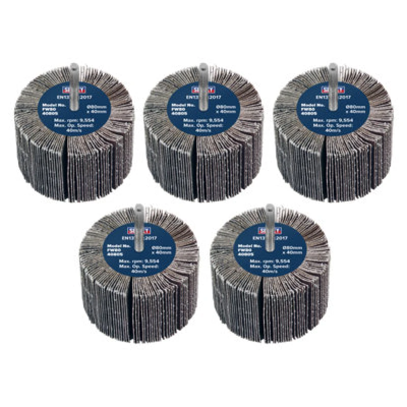 Image of Sealey Flap Wheels Pack Of 5 FW8040805 Diameter: 80mm