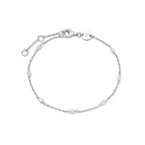 Image of Daisy London 925 Sterling Silver Treasures Seed Pearl Chain Bracelet Sterling Silver
