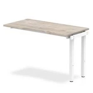 Image of Trexus Bench Desk Single Extension White Leg 1200x800mm Grey Oak Ref