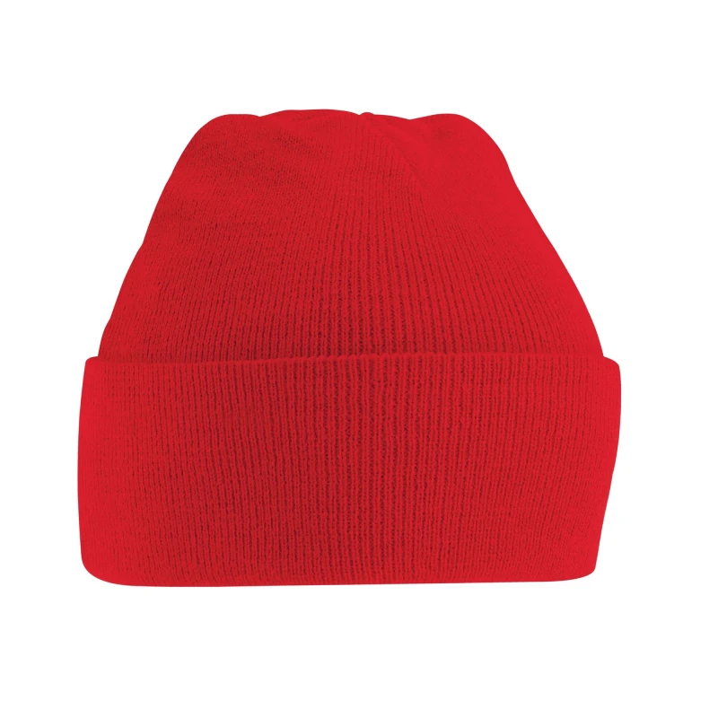 Image of Beechfield Knitted Beanie in Red Red Unisex One Size