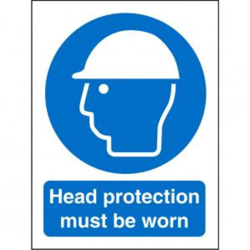 Image of Seco Mandatory Safety Sign Head Protection Must Be Worn Semi Rigid EXR28706SS