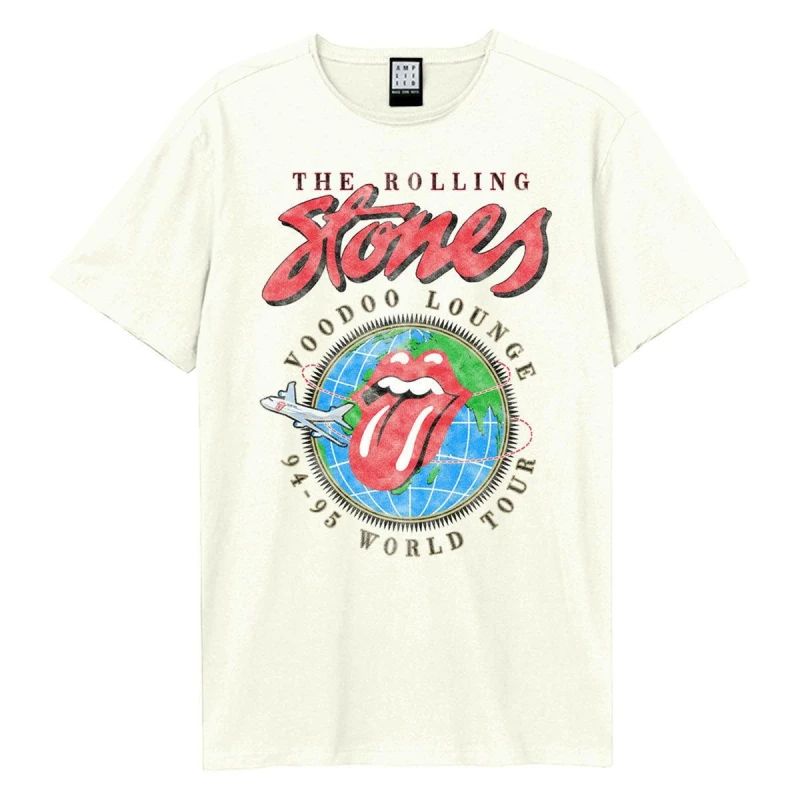 Image of Amplified Amplified Men Voodoo Lounge Tour The Rolling Stones T-Shirt in White Size: X-Small White XS Male 5063527531698