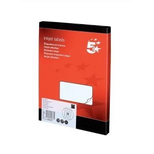 Image of 5 Star Office Addressing Labels Inkjet 18 per Sheet 63.5x46.6mm White 1800 Labels