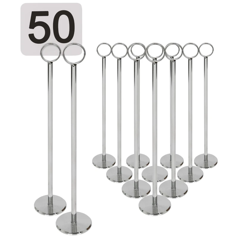 Image of Argon Tableware 12X Table Number Card Holders - 46Cm - Place Card Holder Number Stands For Wedding, Restaurant Menu, Memo, Party