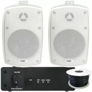 Image of Outdoor WiFi Speaker Kit 2x 60W White IP44 Stereo Amplifier Garden BBQ Party