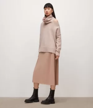 Image of AllSaints Womens Nada 2-In-1 Dress, Pink, Size: M