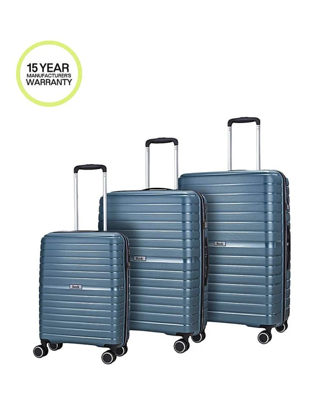 Image of Rock Luggage Hydra Lite Blue Suitcase 3Pcs Set