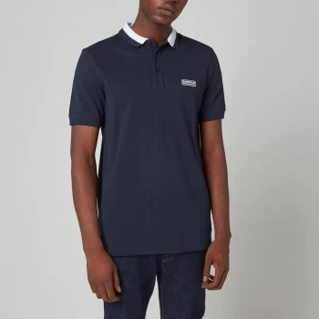 Image of Barbour International Mens Event Bold Tipped Polo Shirt - Navy - L
