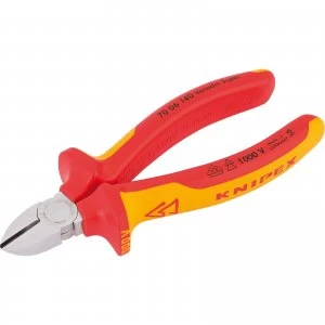 Image of Knipex VDE Insulated Diagonal Side Cutters 140mm