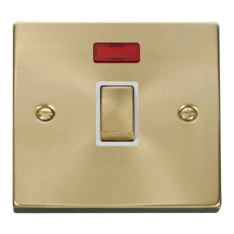Image of SE Home Satin / Brushed Brass 1 Gang 20A Ingot DP Switch With Neon Gold unisex