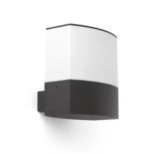 Image of Datna 1 Light Outdoor Wall Light White, Dark Grey IP44, E27