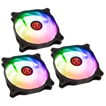 Image of Raijintek EOS 12 Rainbow ARGB PWM Fan with Controller Triple Pack - 120mm