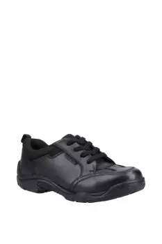 Image of Hush Puppies Black Alvin Senior Leather School Shoe