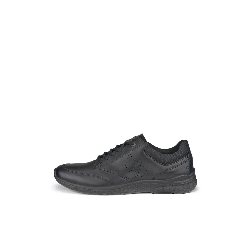 Image of Ecco Irving 511734 Leather Mens Lace Up Trainers - Black - Size:UK 9-9.5