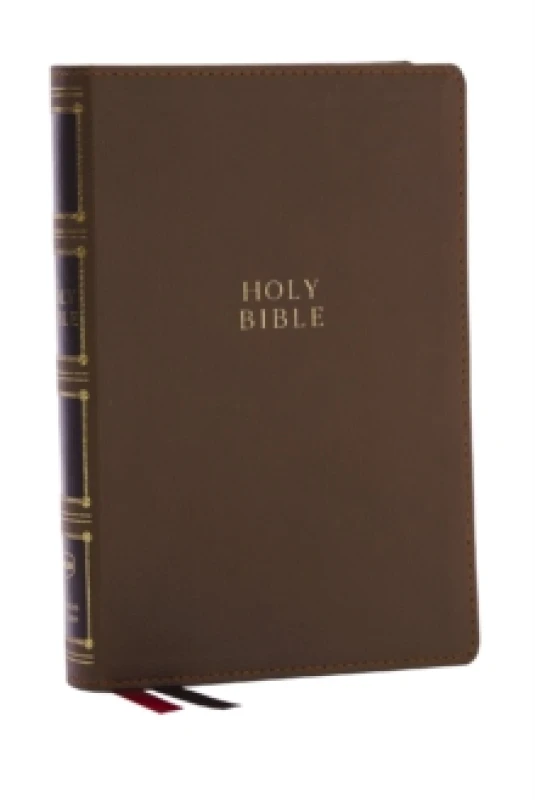 Image of NKJV, Compact Center-Column Reference Bible, Brown Leathersoft, Red Letter, Comfort Print (Thumb Indexed) Leather / fine binding