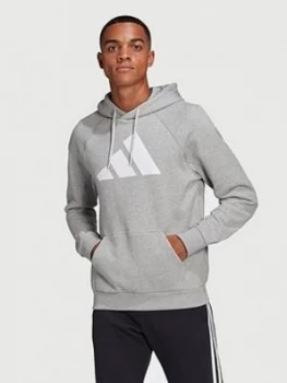 Image of adidas Fleece Hoodie - Medium Grey Heather Size M Men