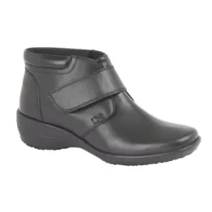 Image of Mod Comfys Womens/Ladies Wide Fit Softie Leather Ankle Boots (4 UK) (Black)