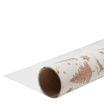 Image of The Unique Paper Company Golden Stars Xmas Wrap 2m - Reindeer