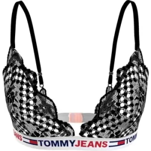Image of Tommy Hilfiger Lace Triangle Bralette - Black