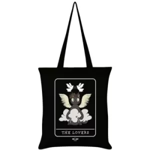 Image of Spooky Cat - The Lovers Tarot Tote Bag (One Size) (Black/White)