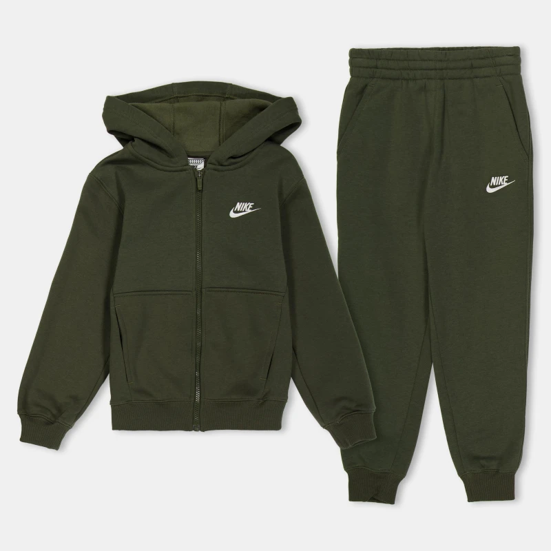 Image of Nike Fleece Tracksuit Junior Boys Khaki/White male 7-8 Yrs