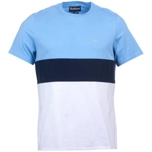 Image of Barbour Mens Castle Panel Tee Colorado Blue Medium
