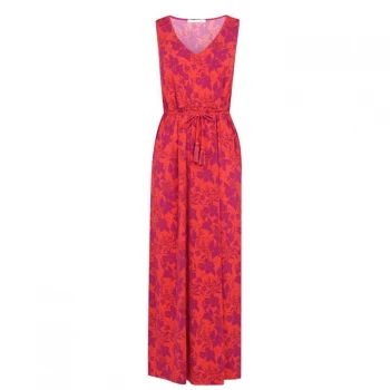 Image of Oui Floral Short Sleeve Dress - Red Violet 0354