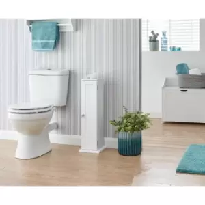 Image of Colonial Toilet Roll Cupboard White