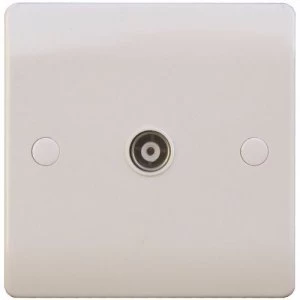Image of ESR Sline White Coaxial TV Outlet Isolated Single Wall Plate