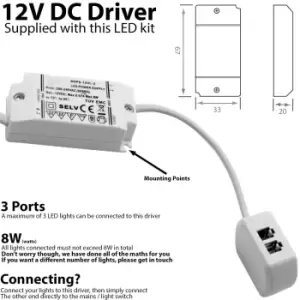 Image of 2x ALUMINIUM Slim Rectangle Under or Over Cabinet Kitchen Light & Driver Kit - Natural White LED