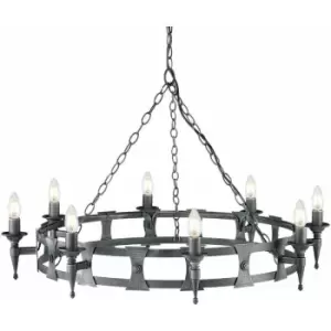 Image of Loops - 8 Bulb Chandelier Hanging Pendant LIght Black Silver LED E14 60W Bulb