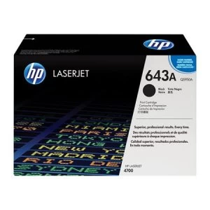 Image of HP 643A Black Laser Toner Ink Cartridge
