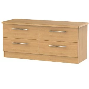 Image of Robert Dyas Edina Ready Assembled 4-Drawer Midi Chest of Drawers - Modern Oak