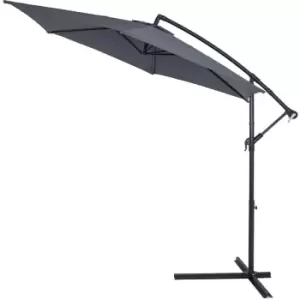 Image of Aluminium Sun Parasol Hanging Banana 3m 3.3m Crank Handle Freestanding Garden Anthracite, 350cm (de)