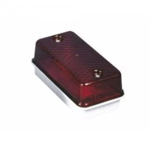 Image of KnightsBridge 100W IP65 ES E27 Aluminium Base Bulkhead - Red Tinted Cover