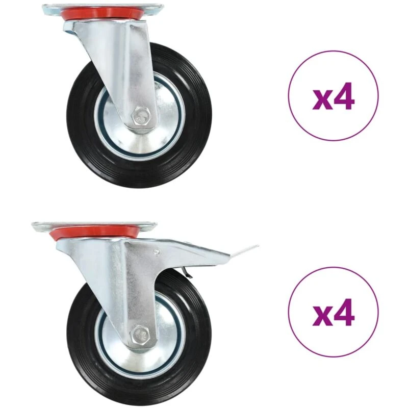 Image of VIDAXL 8 pcs Swivel Casters 160 mm Vidaxl 8719883718187