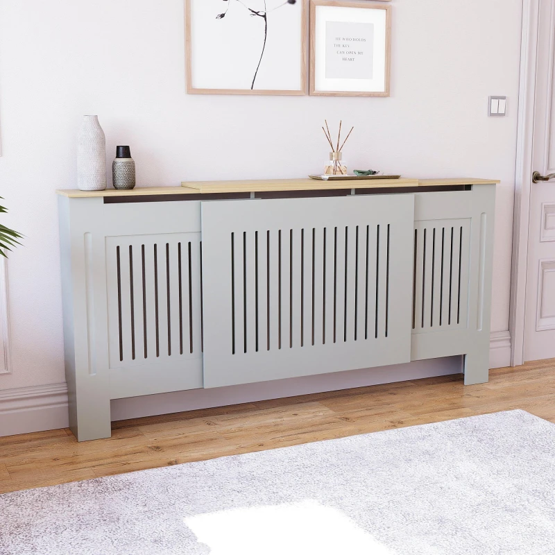 Image of Lassic Vida Designs Arlington Adjustable Radiator Cover Grey unisex Adjustable