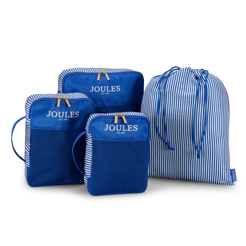 Image of Joules Set Of Four Packing Cubes - Stripe Set Of Four Packing Cubes - Stripe - 45(h) x 28(w) x 12(d) cm - Ticking Stripe - Jla1001-115 Ticking Stripe