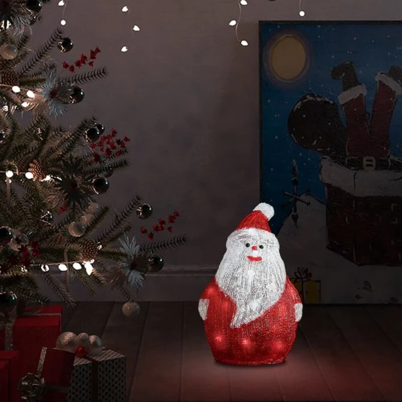 Image of VIDAXL LED Christmas Acrylic Santa Figure Indoor and Outdoor 28cm Vidaxl 8720286434086