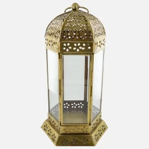 Image of Brass Antique Moroccan Lantern 33cm